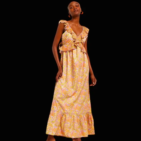 river island orange maxi dress